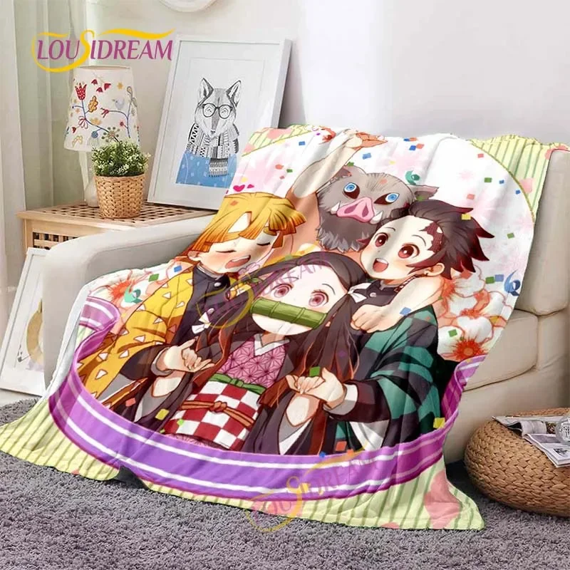 Japanese anime Demon Slayer printed blanket living room bedspread sofa travel office throw blanket quilt 5 size
