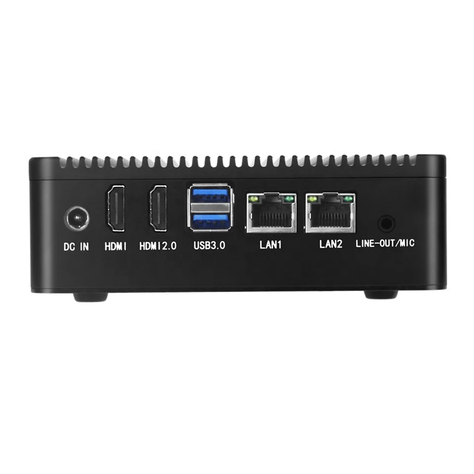 2023 Intel I211 Pxe Boot Mini Server Tpm2.0 Hoge Kwaliteit Celeron J4125 Computer Fanless Mini Industriële Pc Nano Box Voor Monitor