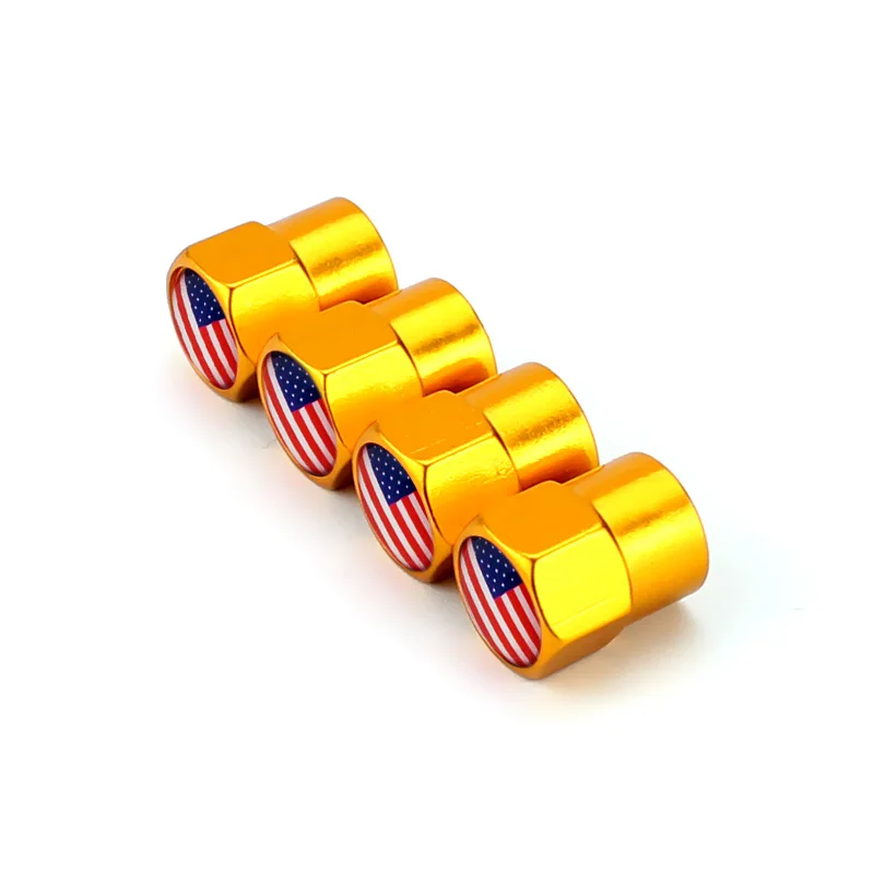 4PCS American Flag Car Wheel Tire Valve Caps Tyre Stem For Skoda BMW Subaru Toyota Honda Volkswagen Ford Hyundai Nissan images - 6