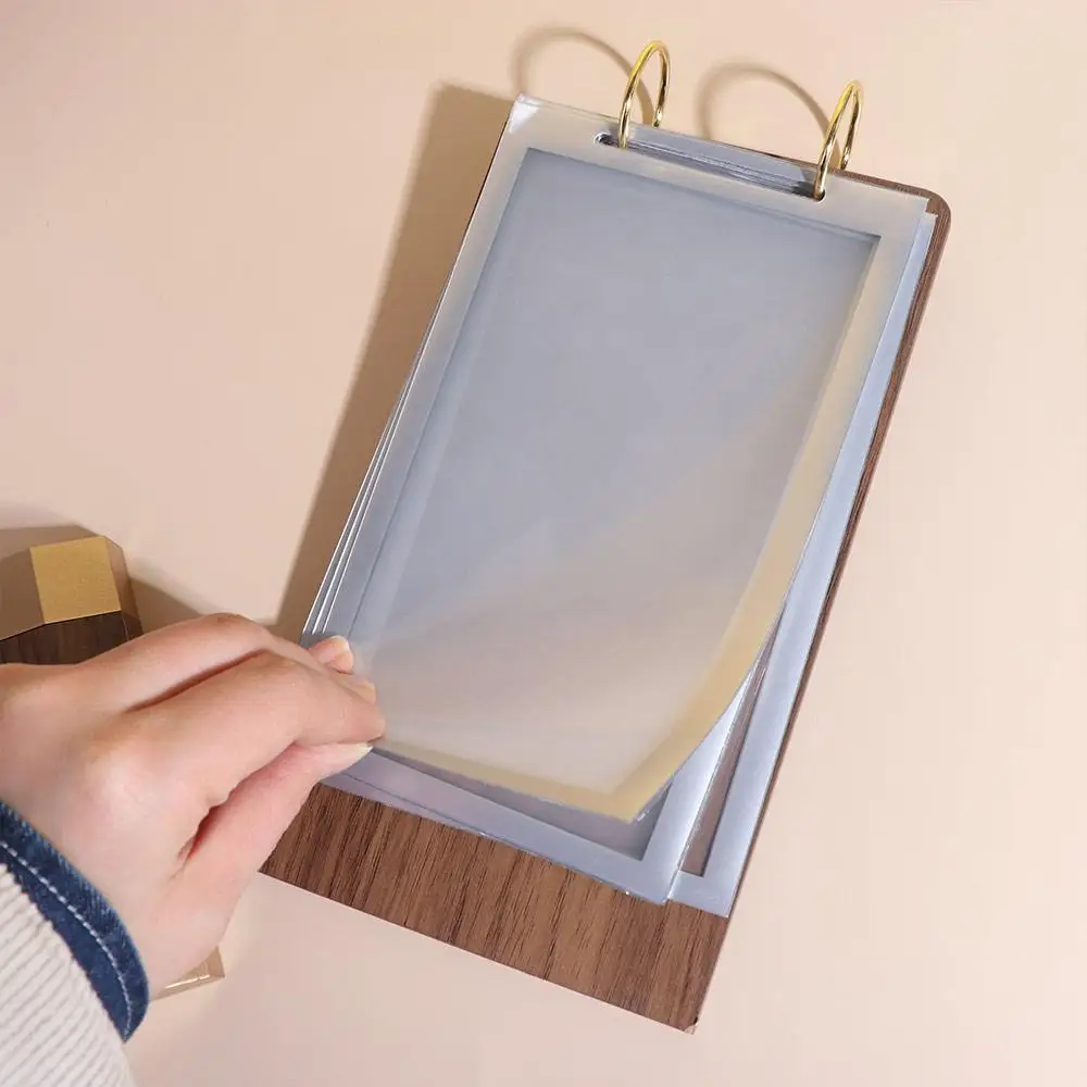 Wooden Holder Ads Display Stand Loose leaf Multi page Menu Card Holder Label Holder Aon-slip Sign Holder Display Stand
