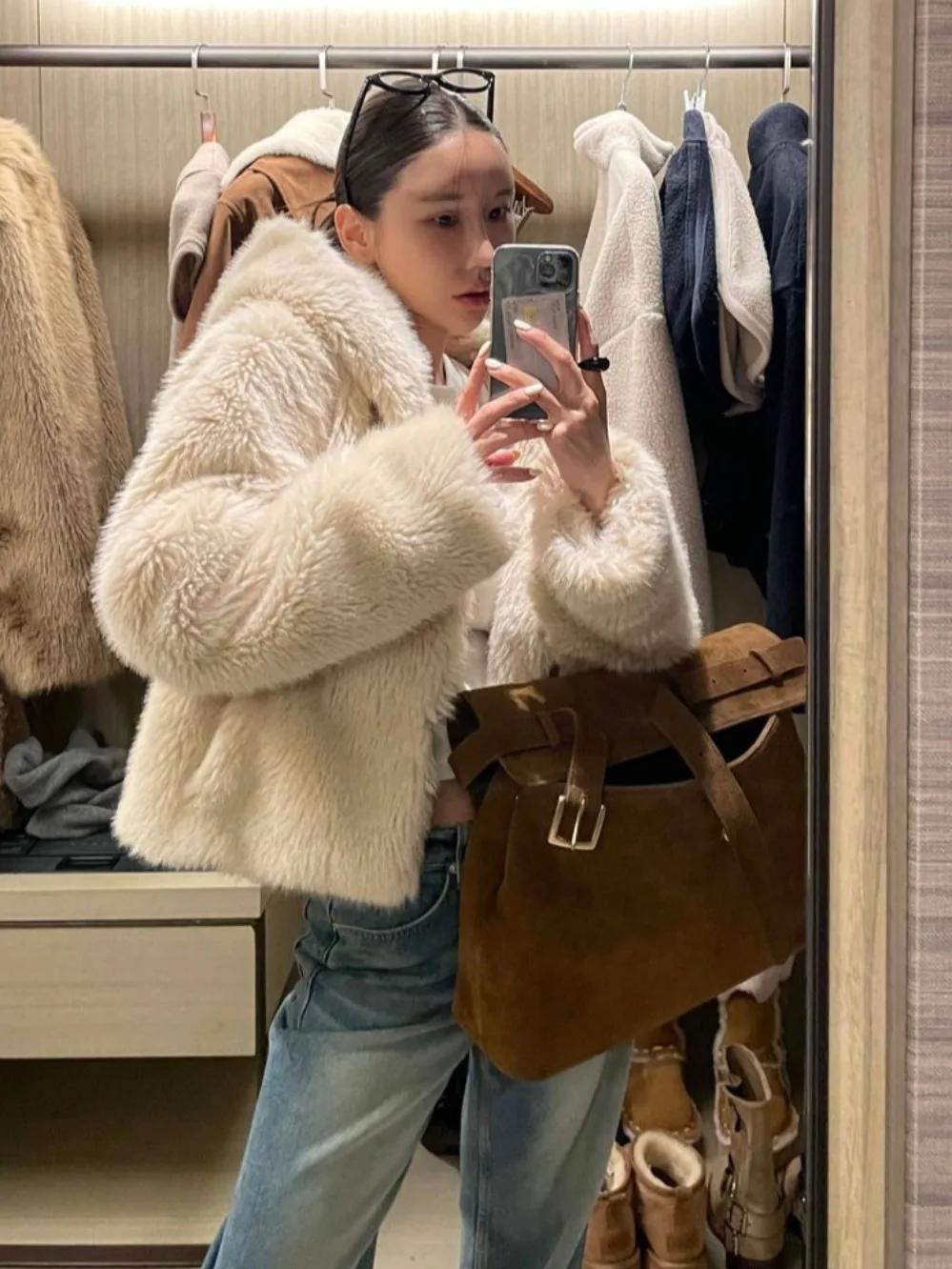 شيك ort لامب الفراء Jaet المرأة شتاء جديد Sle قبعة معطف رقيق محاكاة الفراء لينة المواد الداخلية تخفيف Sle طويل Sve