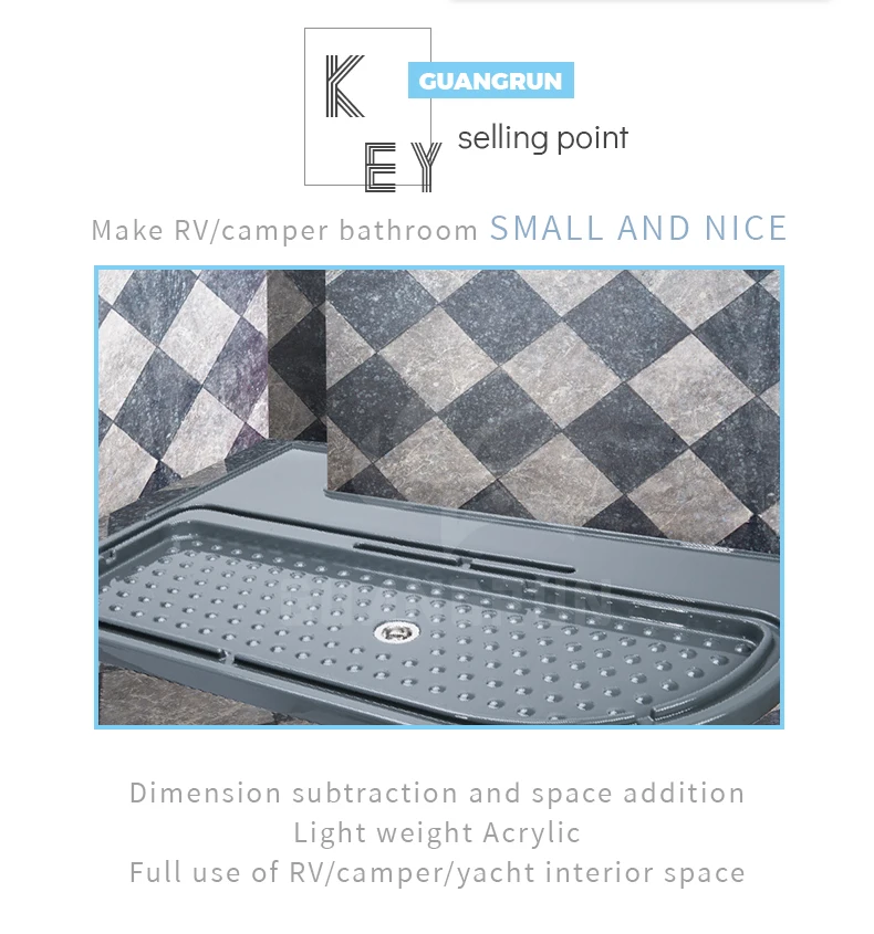 Rv caravan Motorhome Camping Van Shower Tray Bath Floor