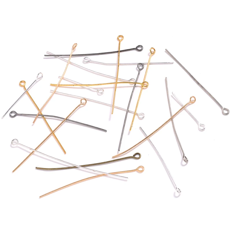 Épingles à tête ronde et plate, épingles à œil en métal, épingles de sauna, bijoux faits à la main, fournitures d\'accessoires de direction, 20mm,