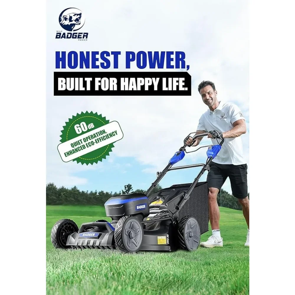 40V Brushless 21 Inch Cordless Self-propelled Lawn Mower, Height Adjustable Electric Lawn Mower, Comes with Battery and Charger