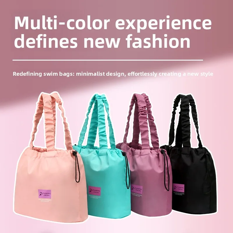 Large Capacity Swim Bag Wet Dry Separation Fashion Tote Backpack with Drawstring for Women Girls Gym Pool Beach