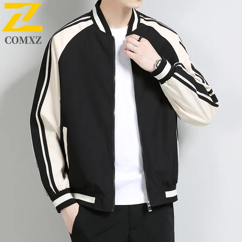 

Куртка COMXZ в классическом стиле для мужчин и женщин с цветными блоками и воротником-стойкой, водонепроницаемое ветрозащитное повседневное пальто для пеших прогулок, кемпинга, рыбалки 2025