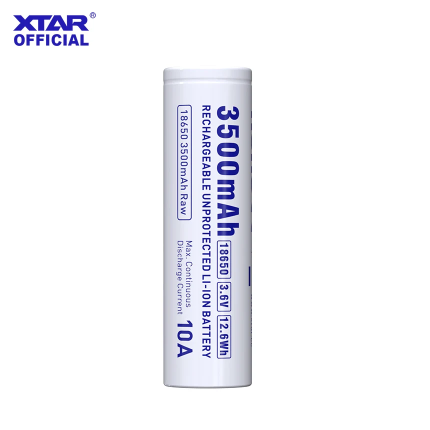 XTAR 4/8PCS 3.6V 18650 3500mAh RAW Rechargeable Li-ion Battery (Without Protection Circuit Board)  10A Discharge  500+ Cycle