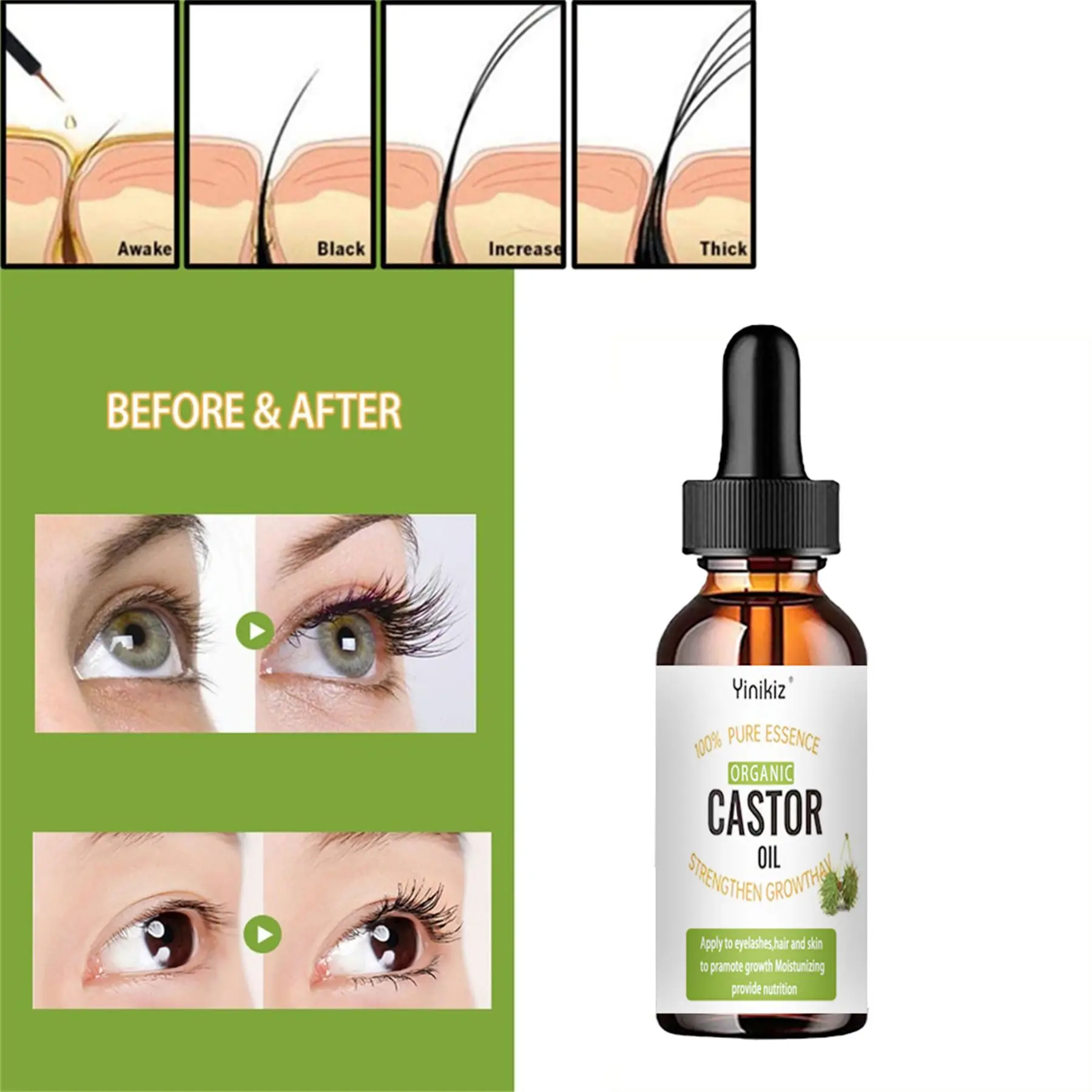 

5ML/15ML/30ML/50ML/2022 New Eyebrow Care Essential Oil Moisturizing Hair and Eyelash Dense Growth Liquid