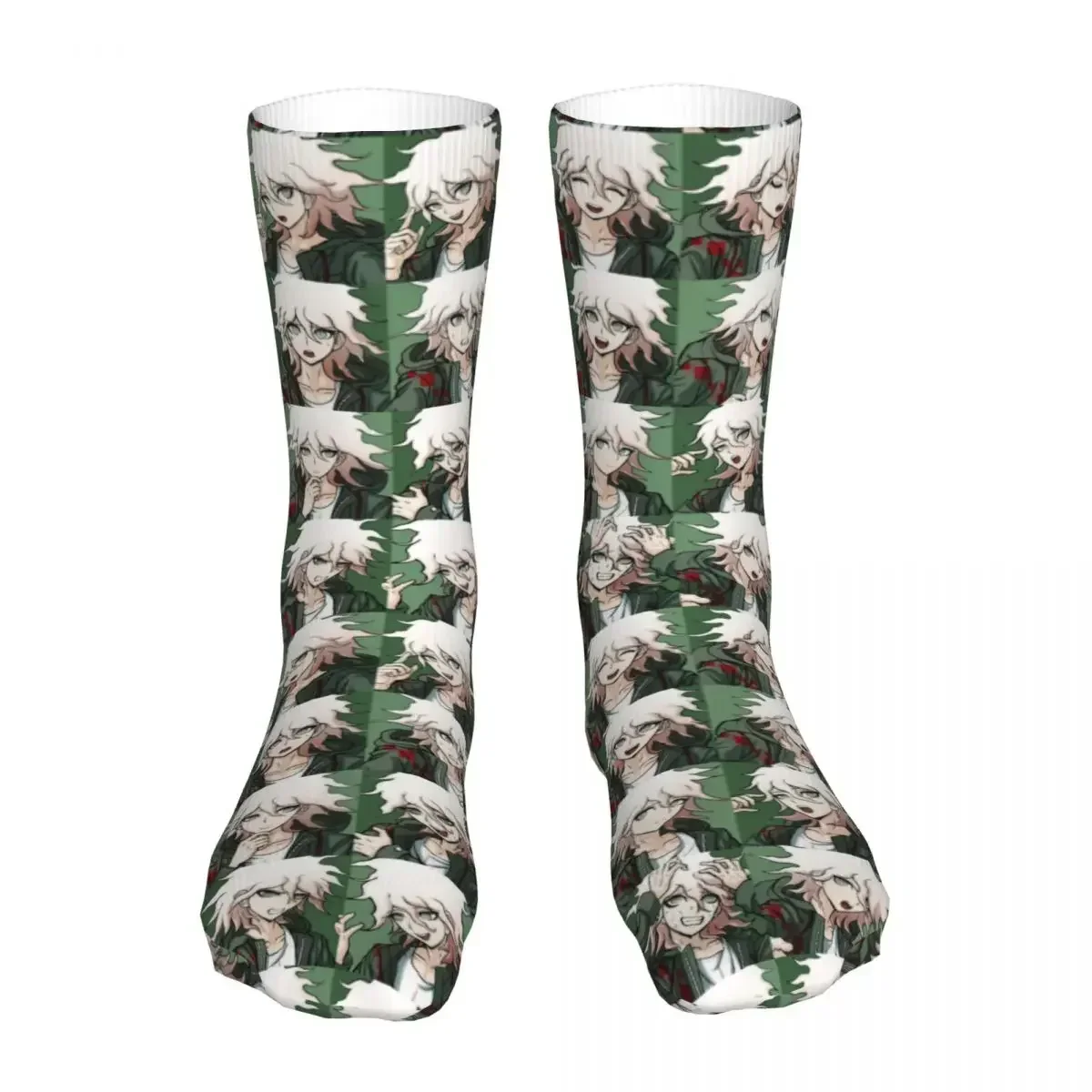 Fashion Socks Men's Women's Novelty Nagito Komaeda  Danganronpa Skateboard  Spring Summer Autumn Winter