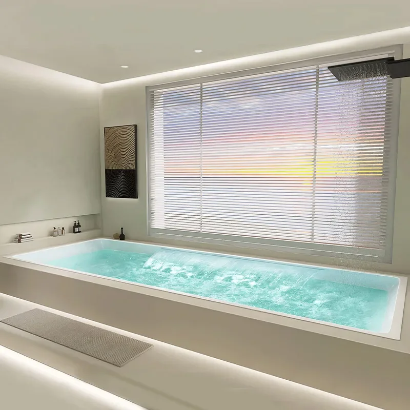 for 2.6m Large Embedded Rectangular Bathtub Hardcover for Homestay Theme Hotel Large Apartment Swimming Tub
