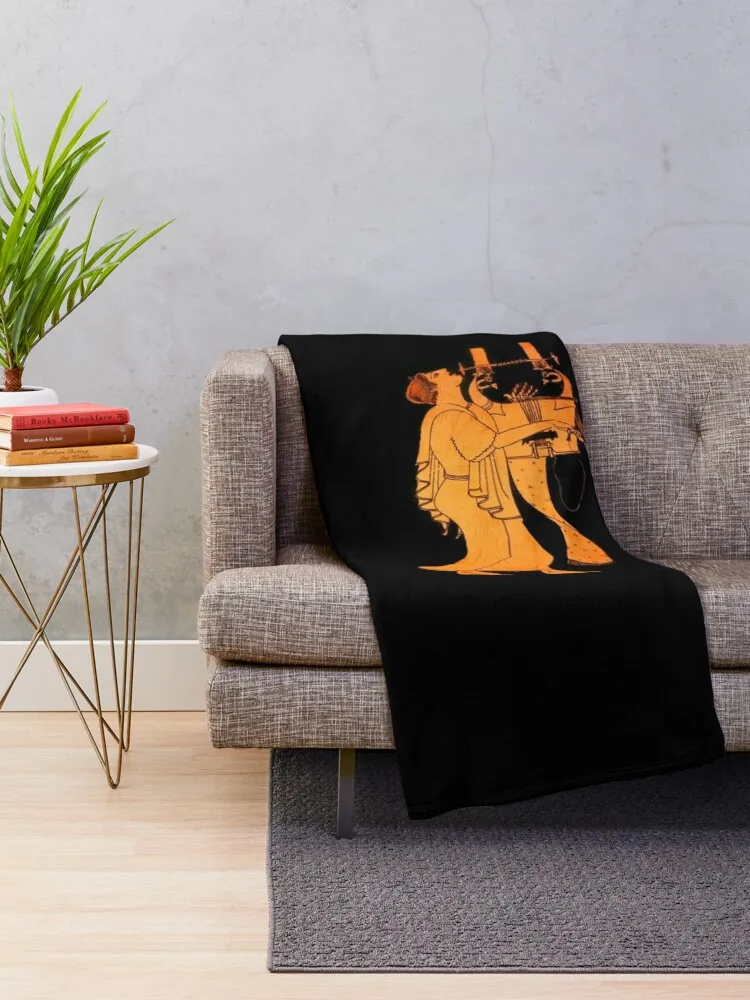 Attic Greek Lyre player by the Berlin Painter Throw Blanket Thermal valentine gift ideas Blankets