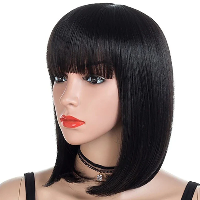 Peruka Bob z prostymi grzywkami, akcesoria do codziennych ubrań, nakrycie głowy na imprezę, ozdoba na twarz, nakrycie głowy, sukienka balowa, krótkie włosy