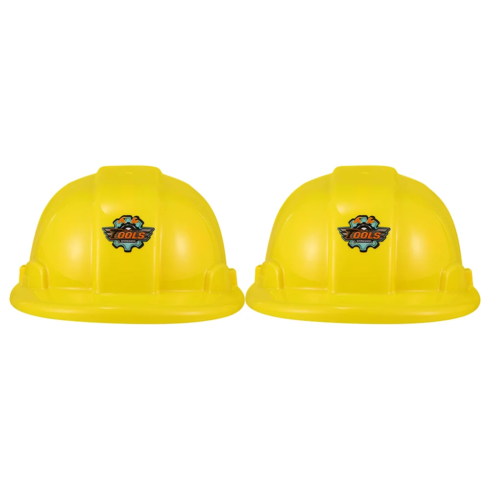 2 Pcs Mini Safety Tool Hat Kids Toys Construction for Worker Apparel