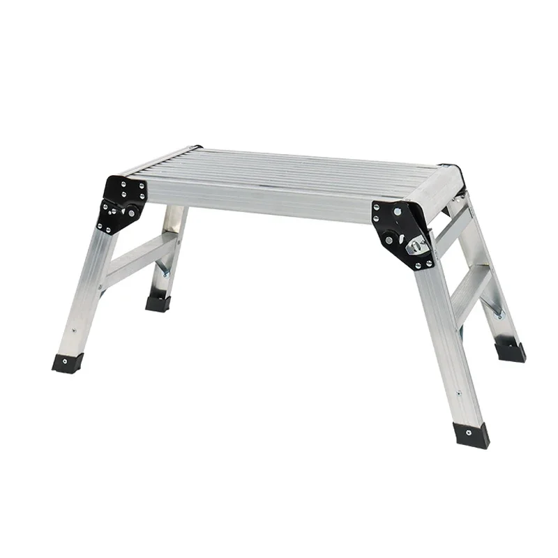 Wire king folding aluminum wide platform portable work bench ladder workbench