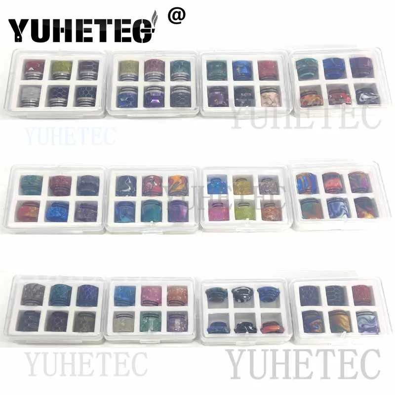 6ชิ้น510/810ปลายหยดหัวหยดสเตนเลสสตีลเรซิ่นสีสุ่มหยดอุปกรณ์เสริมเครื่องยนต์ MTL RTA