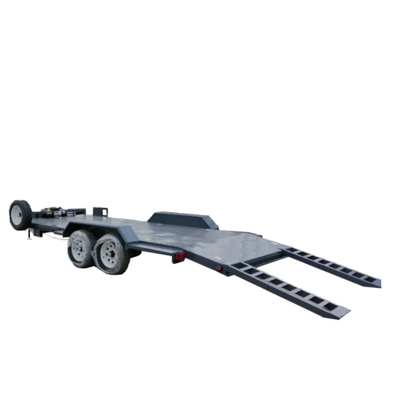 Multifunctional 3.5 Tons Steel Car Trailer with Ladder Double Axle Galvanized Surface Finish for Excavator Traction Transport
