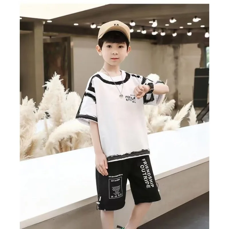 Summer Boy Cotton Clothing Sets Baby Short Sleeve T-Shirt + Pants Boys Cartoon Suit 2pc Children Outfits