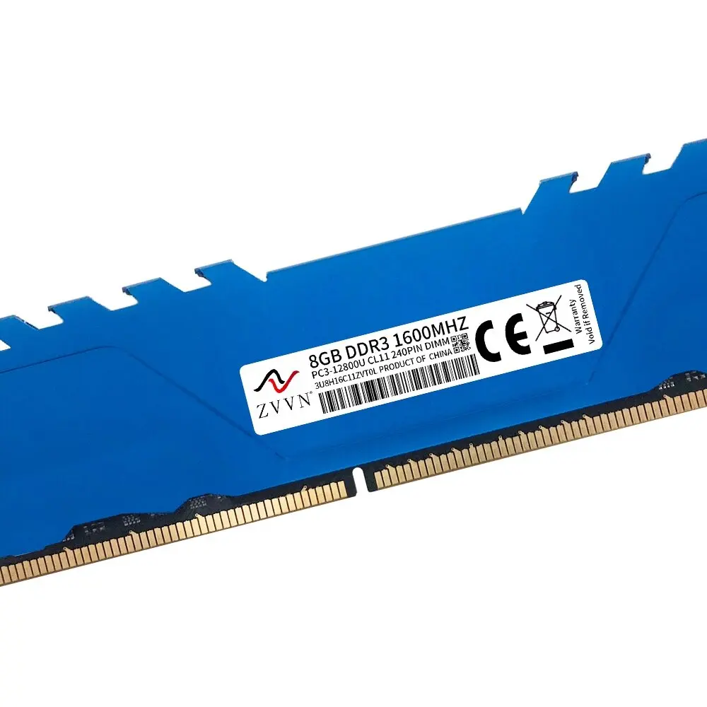 8GB DDR3 1600 RAM (PC3 12800) ブルー デスクトップ メモリ モデル 240 ピン ZVVN 3U8H16C11ZVT0L01