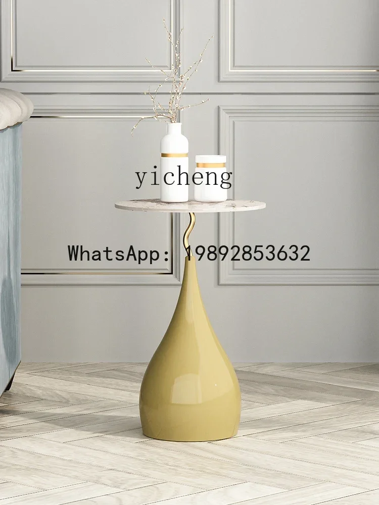 ZZ Sofa Side Table Side Cabinet Small Apartment Living Room Table Light Luxury Cream Style Tea