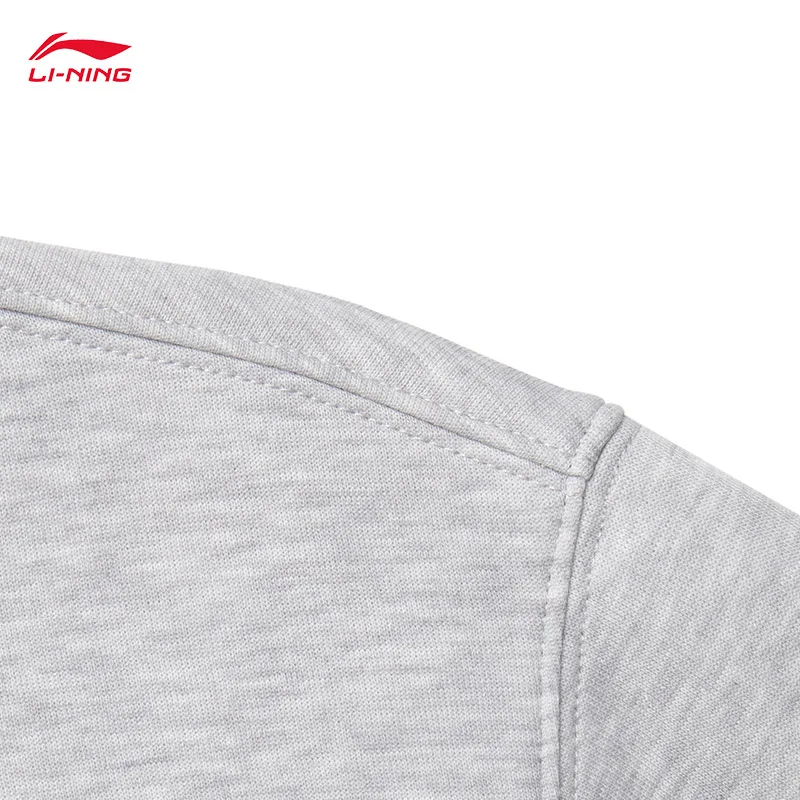 LI-NING Men's sports trend series เสื้อนุ่มสบายแขนยาวรอบคอ pullover hoodies AWDV567