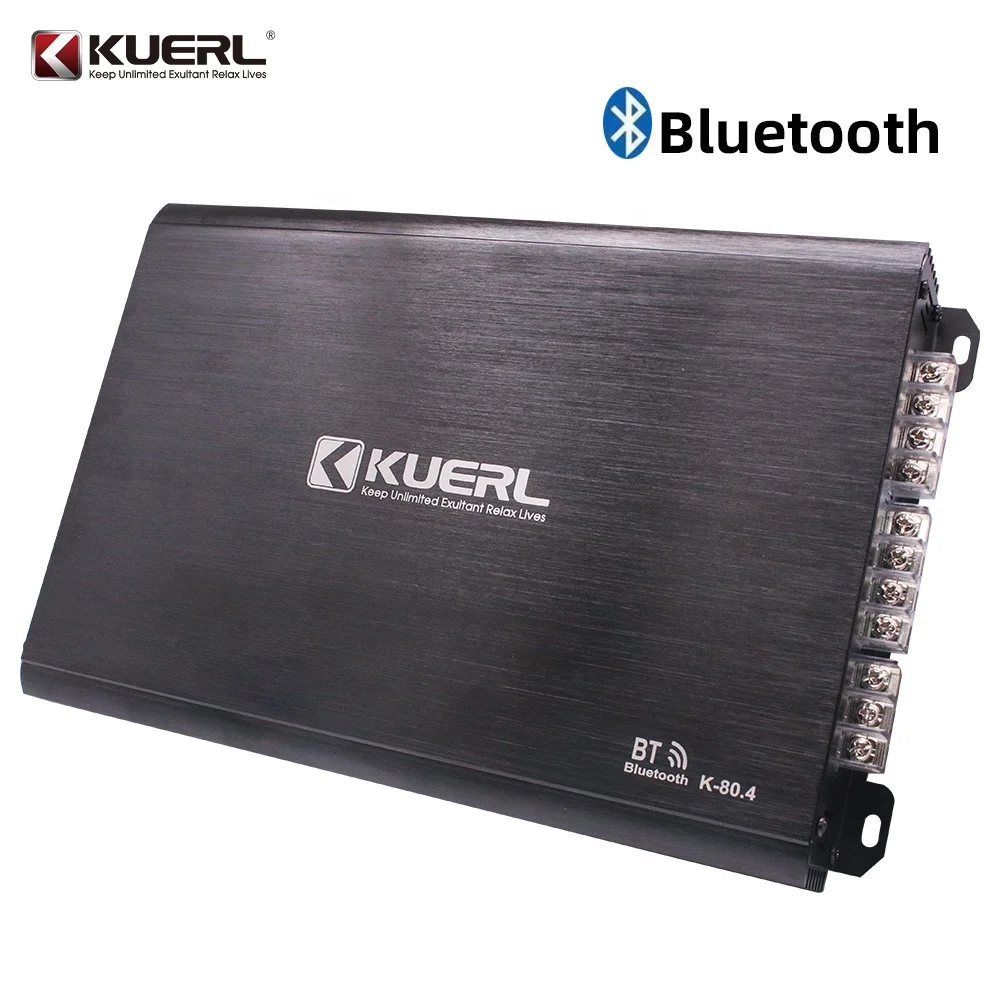 New Design 4 Way Car Amplifier with bluetooth Aluminum High Power Class AB 4 Channel Car Audio Amplifier RMS 45W*4@4Ω/60W*4@2Ω