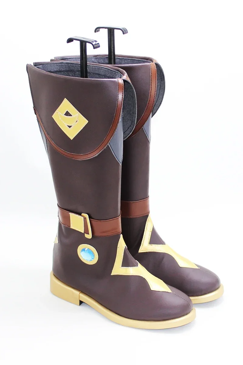 Kaeya Cosplay Boots Men Genshin Impact Long tube Anime Cosplay halloween PU leather  CUSTOMIZED