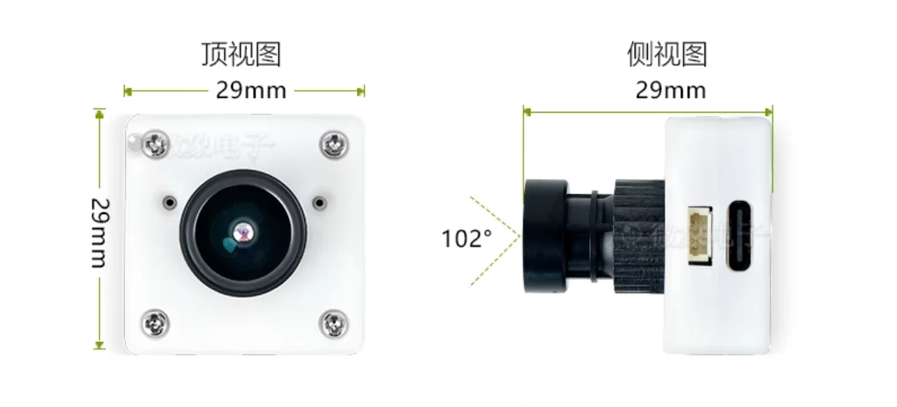 5MP USB UVC Camera IMX335 Sensor, 102° FOV M12 Lens, Type-C/4P Terminal, Low Light WDR, for PC Raspberry Pi Jetson