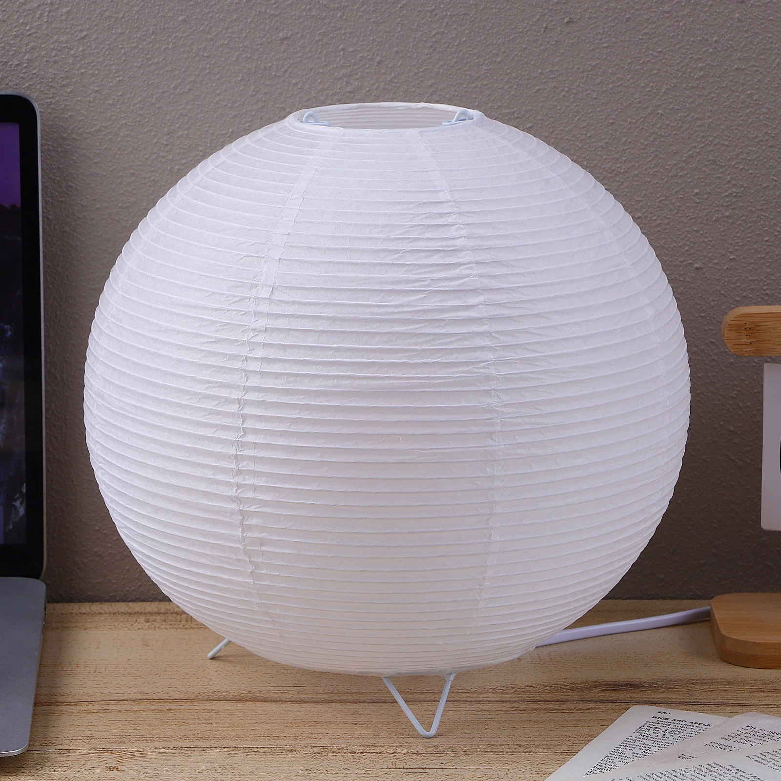 

Lantern Night Light Paper Lamp Table Bedroom Mini Simple Rice Shade Decorative E14 Screw Bulb Desk Study Dorm Kids Room