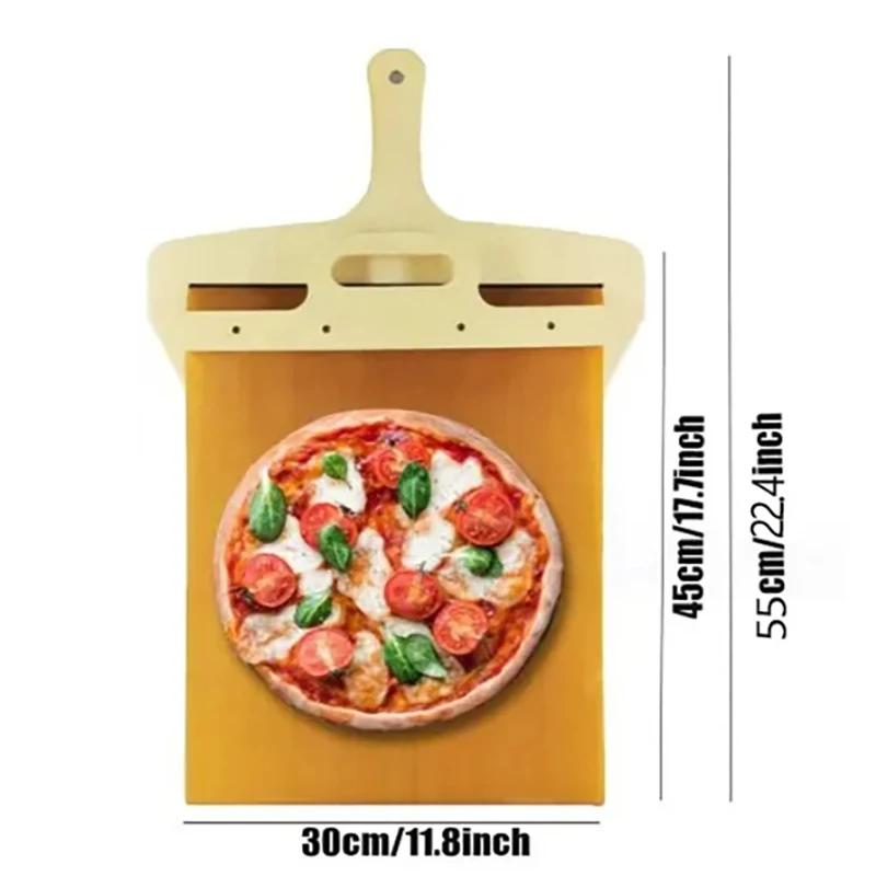 Sliding Pizza Peel Portable Sliding Pizza Shovel Pizza Slider Paddle Non-Stick  Spatula Paddle with High Temperature Cloth