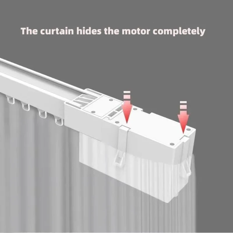 Tuya Smart Life Mini Curtain Motor Track set is suitable for inclined window eaves installation