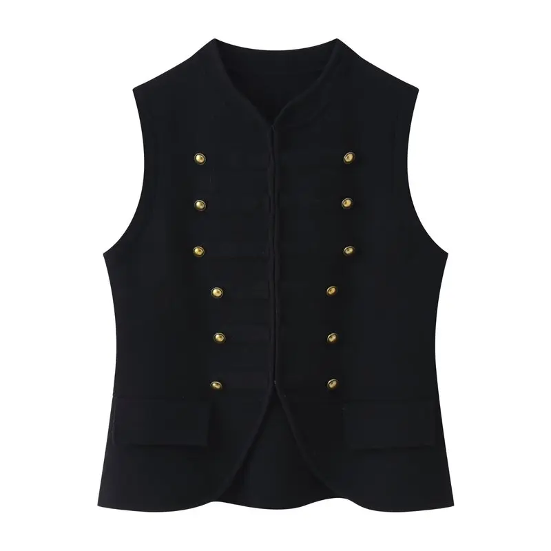 Spring Summer 2026 Women's Knitted Casual round Neck Sleeveless Vest New Arrival Fashion European Style Regular Thickness