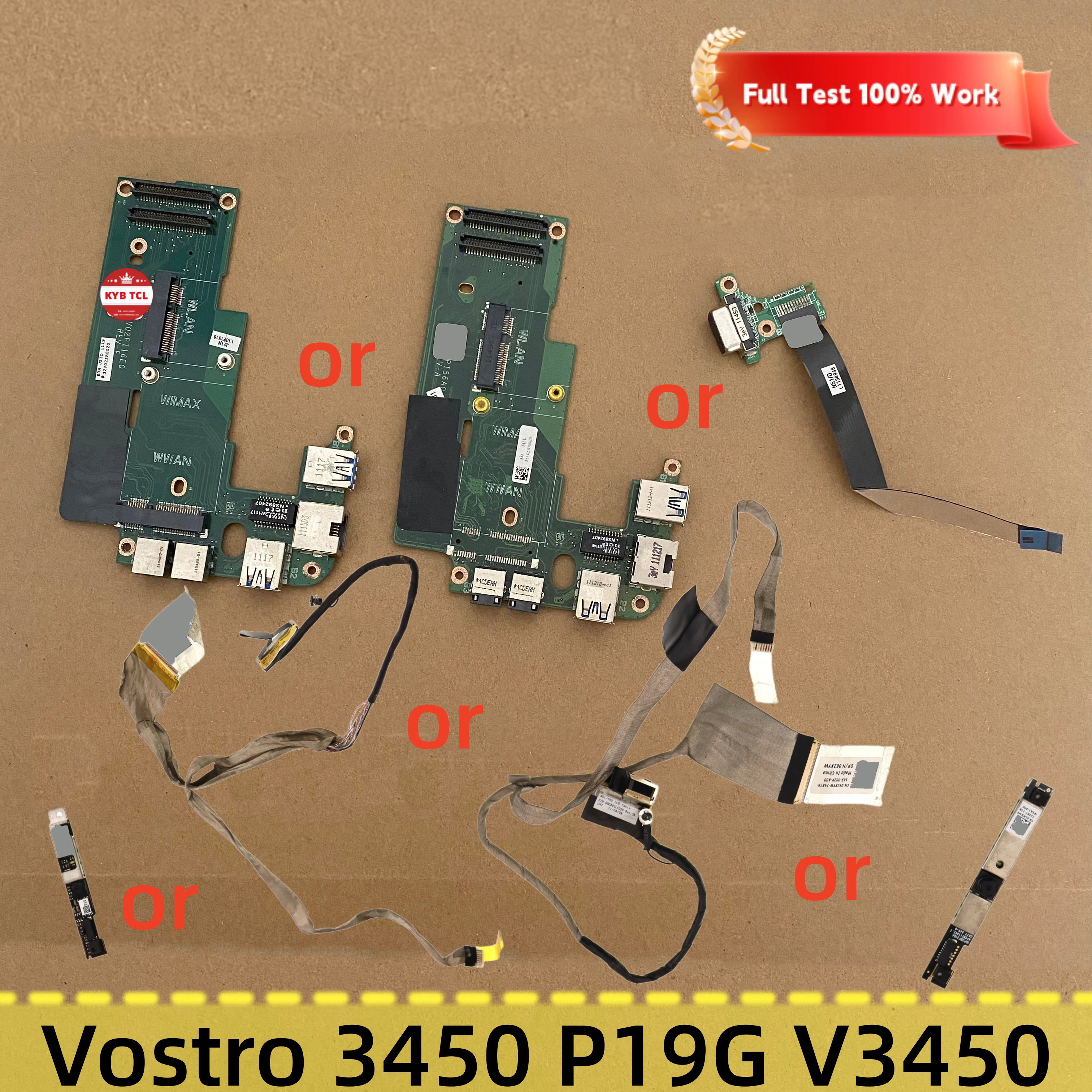 08WWGT 030C9K 01MWM9 0GN8TM 062XYW 0GN8TM Placa de Câmera Webcam VGA com Áudio, Ethernet LAN, USB, Cabo de Tela LED LCD para Dell Vostro 3450 P19G V3450 0T3NPC 0HGYV2
