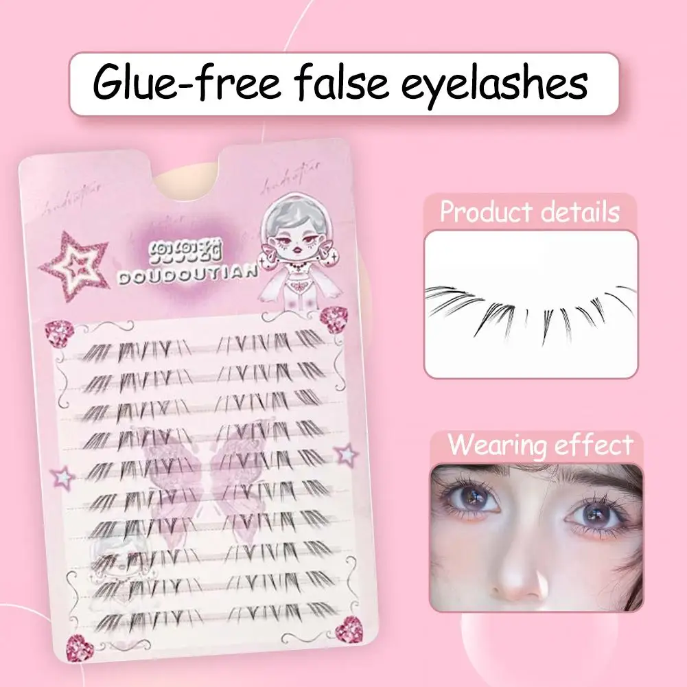 Bricolage faux cils boucle naturelle segmenté unique bande dessinée cadeau cils agrandir poupée Style quotidien yeux maquillage cils sous B4U5