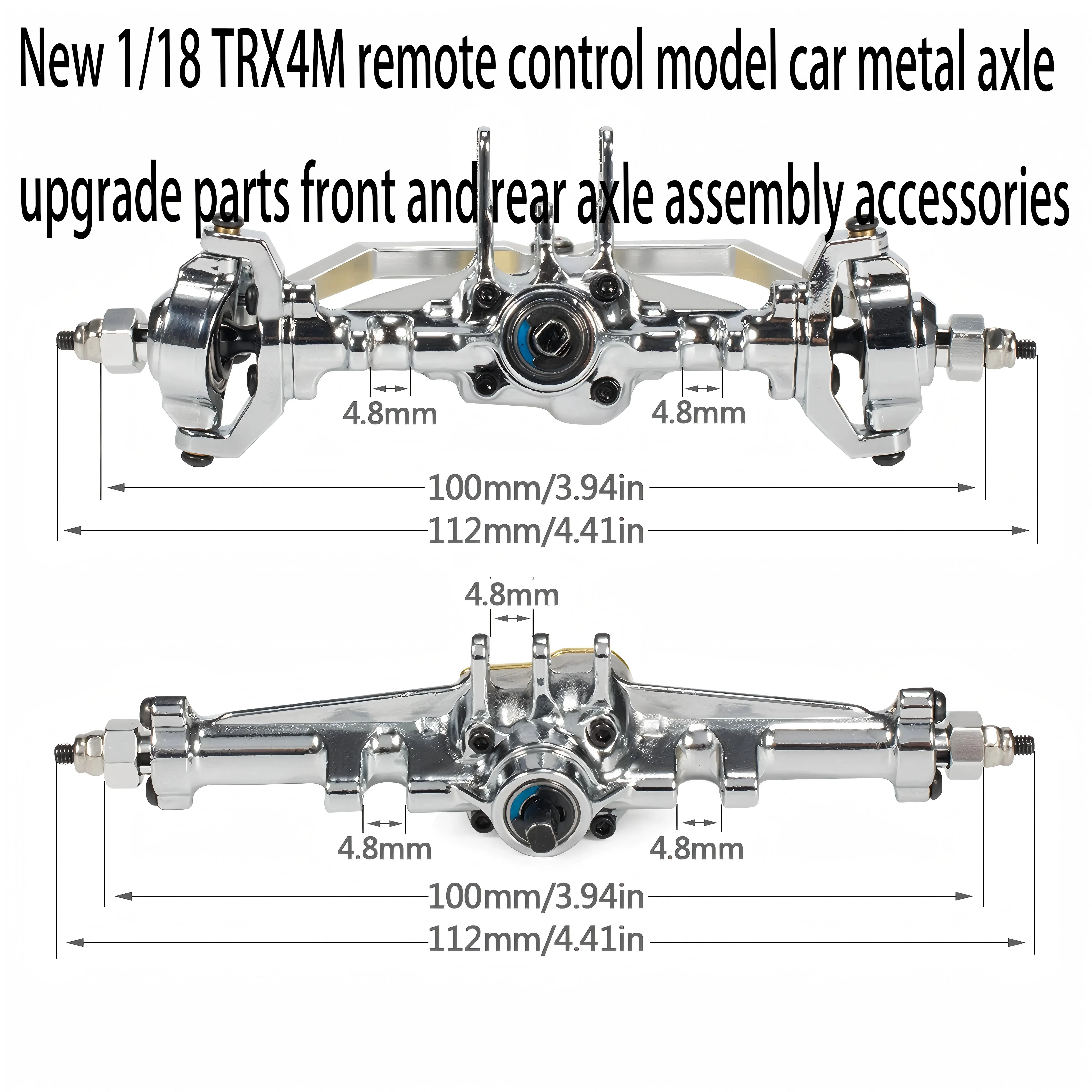 New 1/18 TRX4M remote control model car metal axle upgrade parts front and rear axle assembly accessories