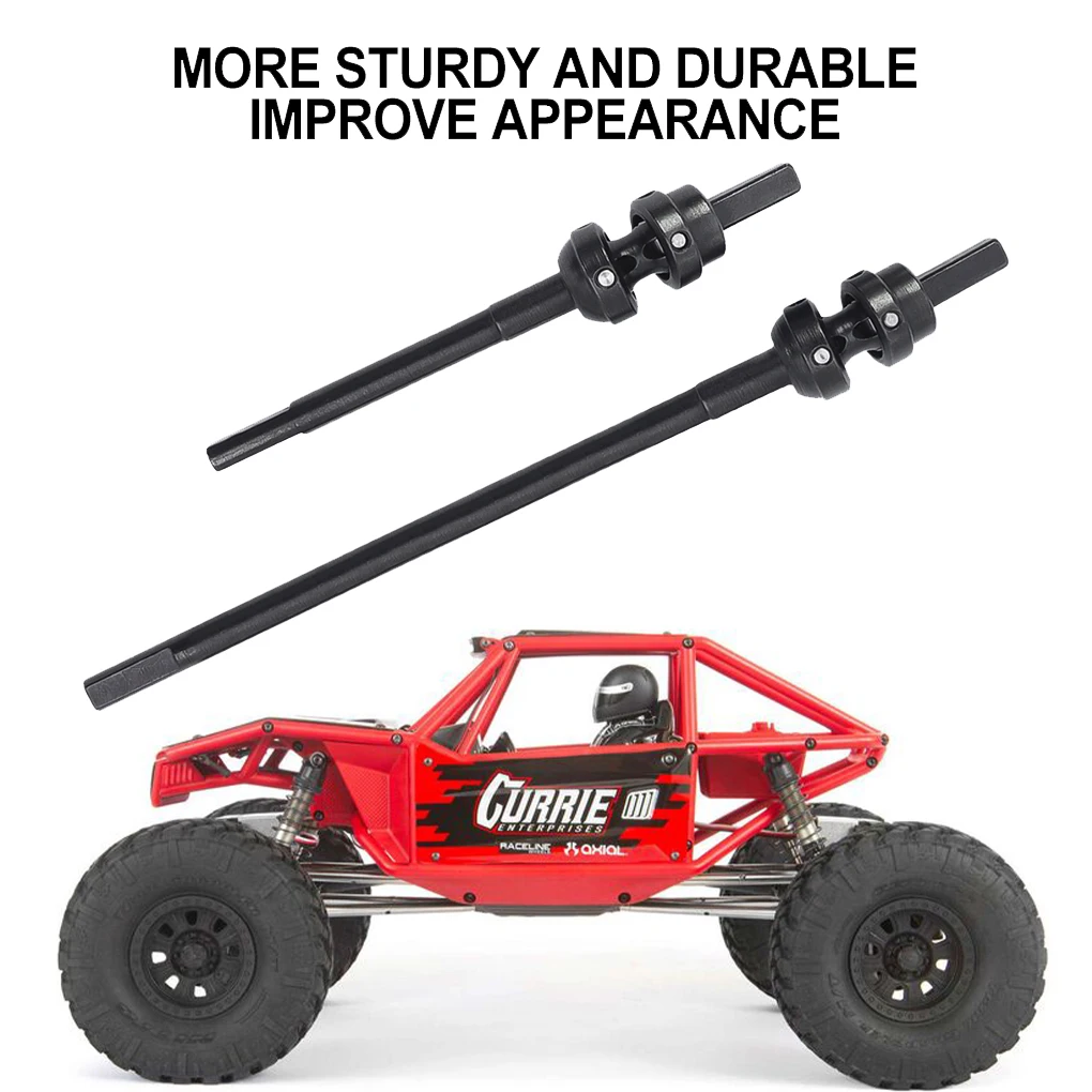 CVD Drive Shaft para RC Upgrades, 45 Frente de Aço, 52 Graus Direção, 01:10 Axial Capra RC, 2 Pacotes por Lote