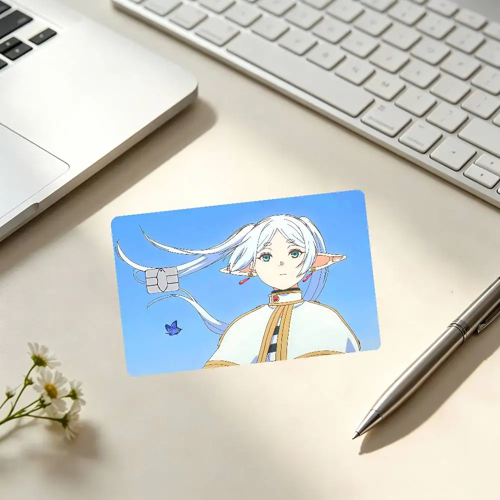 Anime F-Frieren Card Stickers Credit Card DIY Card Protector Stickers Waterproof Film Skin Cover