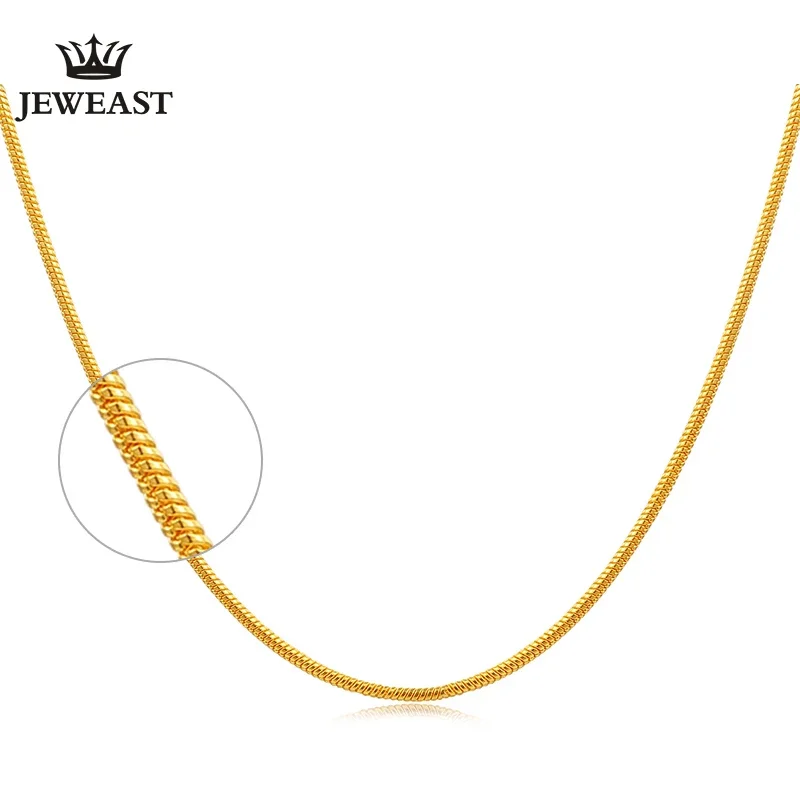 BTSS 24K Pure Gold Necklace Real AU 999 Solid Gold Chain Good Beautiful Upscale Trendy Classic  Fine Jewelry Hot Sell New 2023