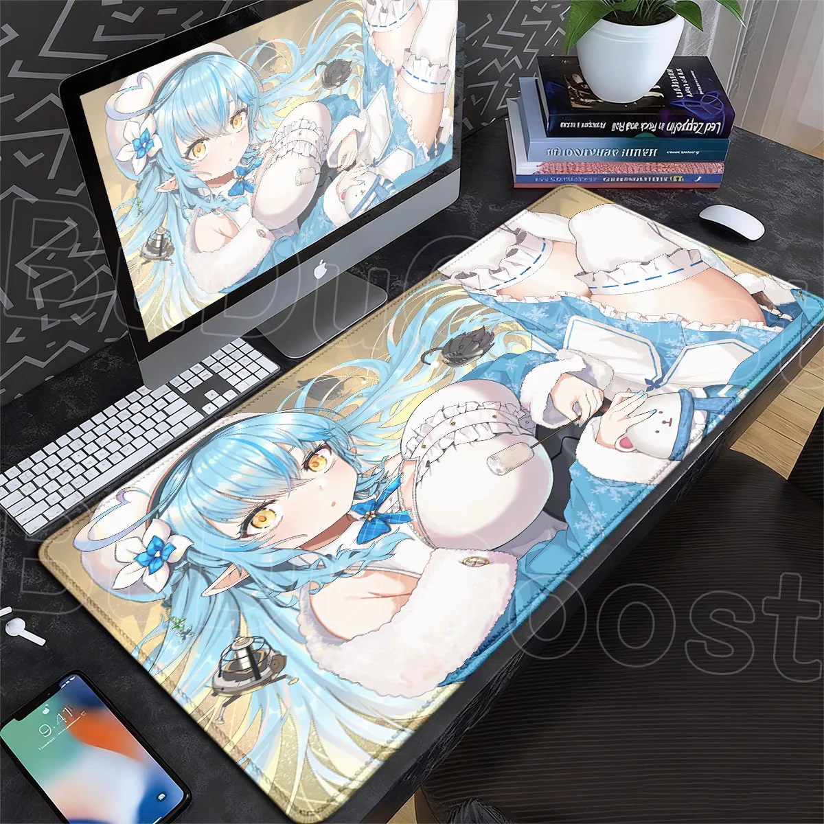 

Anime Washable Mouse Pad Gamer Lock Edge Rug Hololive Mori Calliope XXL Computer Keyboard Mats Rubber Desk Carpet PC Accessories