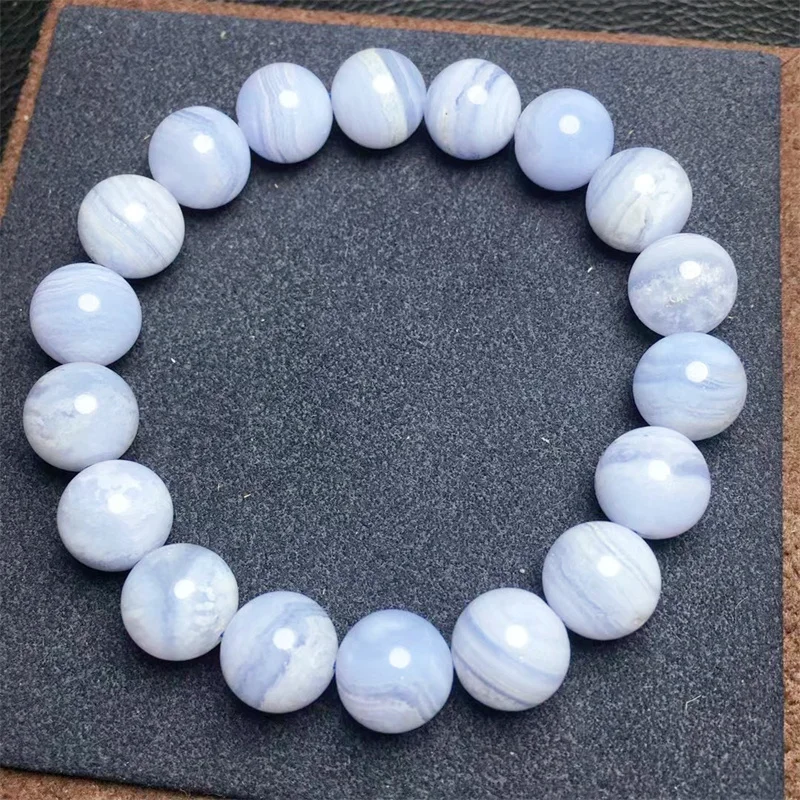 

Natural Blue Lace Agate Bracelet Healing Fashion Reiki Crystal Gemstone Man Woman Fengshui Jewelry 1pcs 10mm