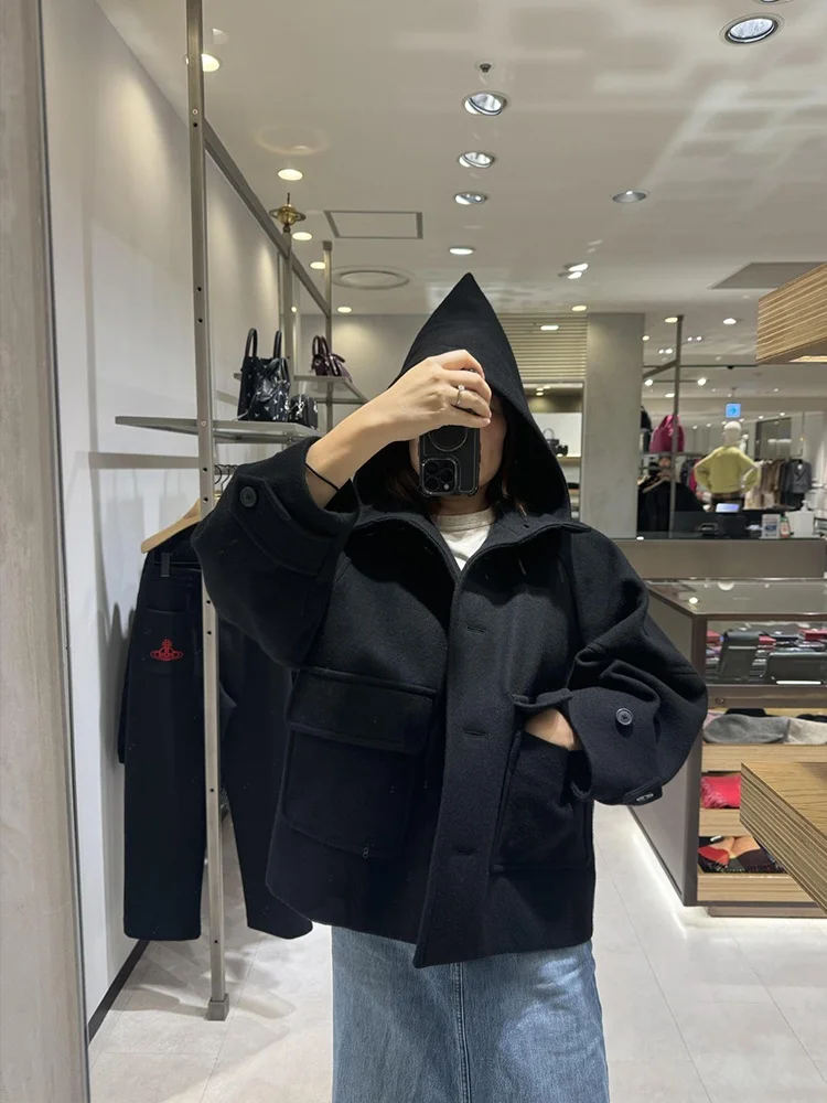 Chapeau de sorcière Sle bouton manteau dames chaud vêtements d'extérieur en coton Festival rouge couches amples longue Sve manteau mi-long