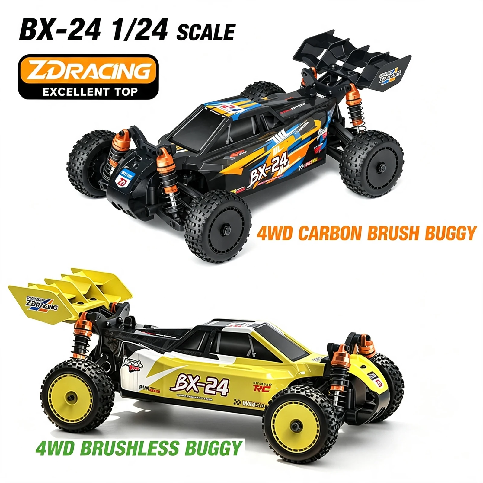 ZD Racing BX24 4WD Off-Road RC Remote Control Car 1/24 Off-Road Racing Brushed/Brushless Alloy Chassis Climbing Crawler