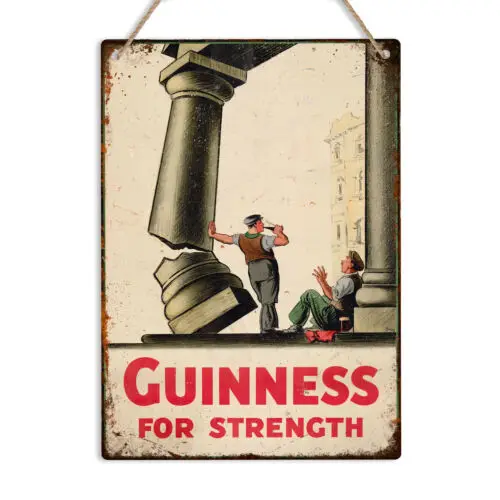 Guinness For Strength Retro Metal Sign Vintage Man Cave Bar Beer Garden Plaque-Aluminum