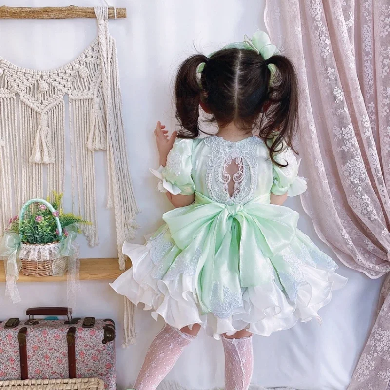 

Custom New Lolita Court Girl Kids Holiday EID Dress Summer Baby Dress Birthday Party Dress Children Gift Flower Girl Dresses