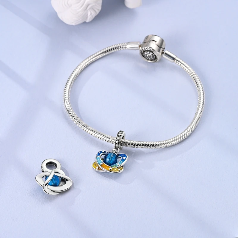 Luminous Series 925 Sterling Silber Charms Perlen Anhänger Glühwürmchen Elfenpfote Planet Charm Passend für Original Armband Damen Schmuck Geschenk – Detail 20