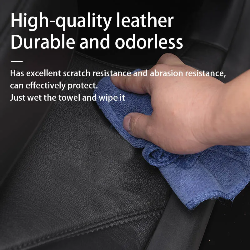 2pcs For tesla Model Y 2018-2023 2024 Rear Door Sill Leather Protective door mat Dirt proof pad Car accessories