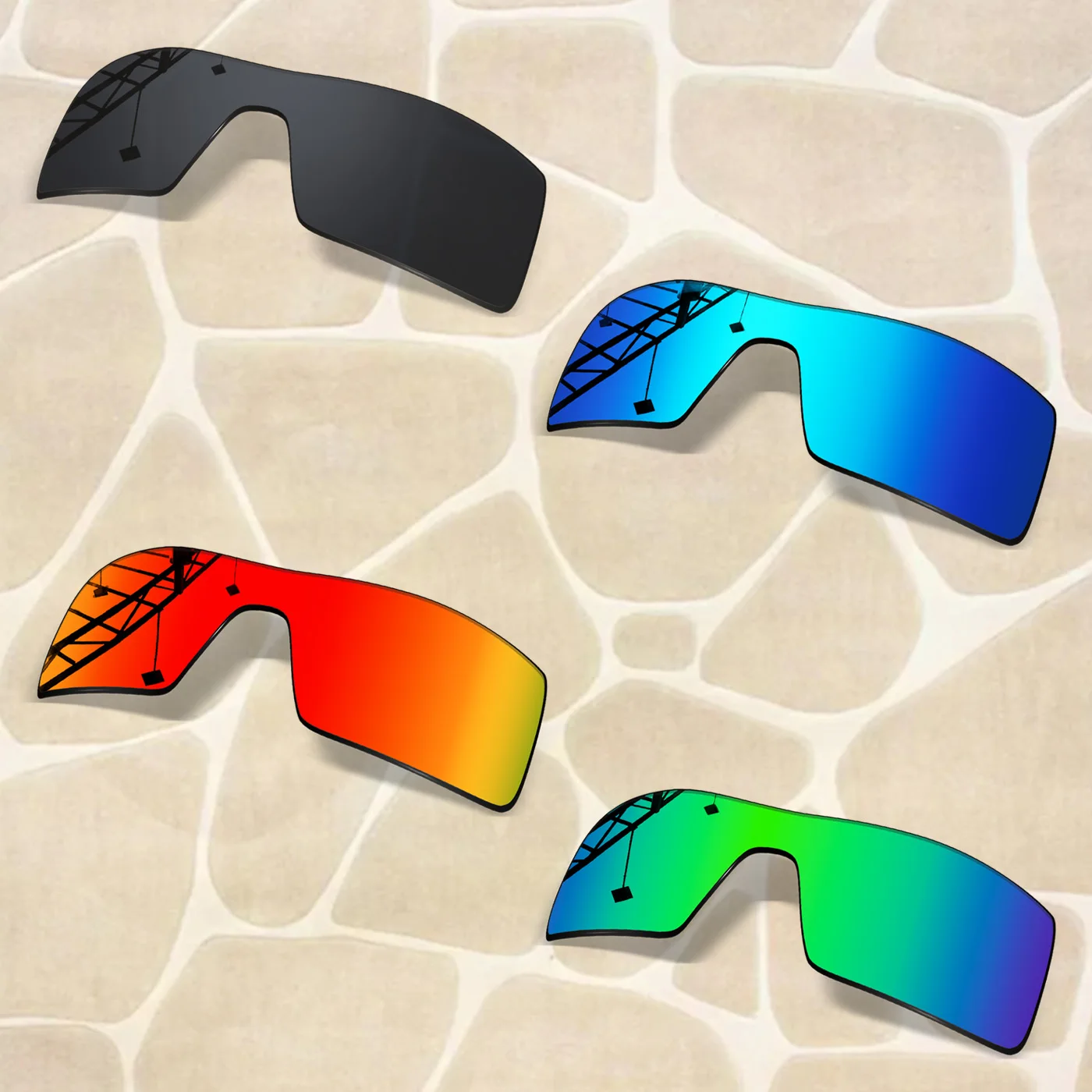 1.5MM Combo Set POLARIZED Replacement lenses for Oakley Oil Rig, Anti-Scratch & Impact Resistant