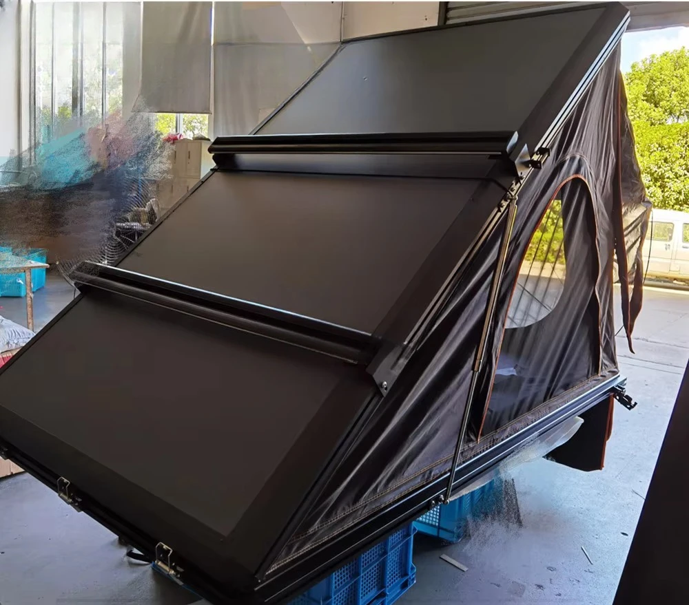 Car Rooftop Tent Outdoor Aluminum Hard Shell  Roof Top Tent with Roof Rack