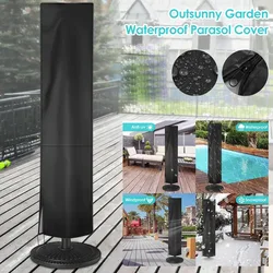 Cubierta impermeable para sombrilla, Protector de tela Oxford 210D para jardín al aire libre, con cremallera
