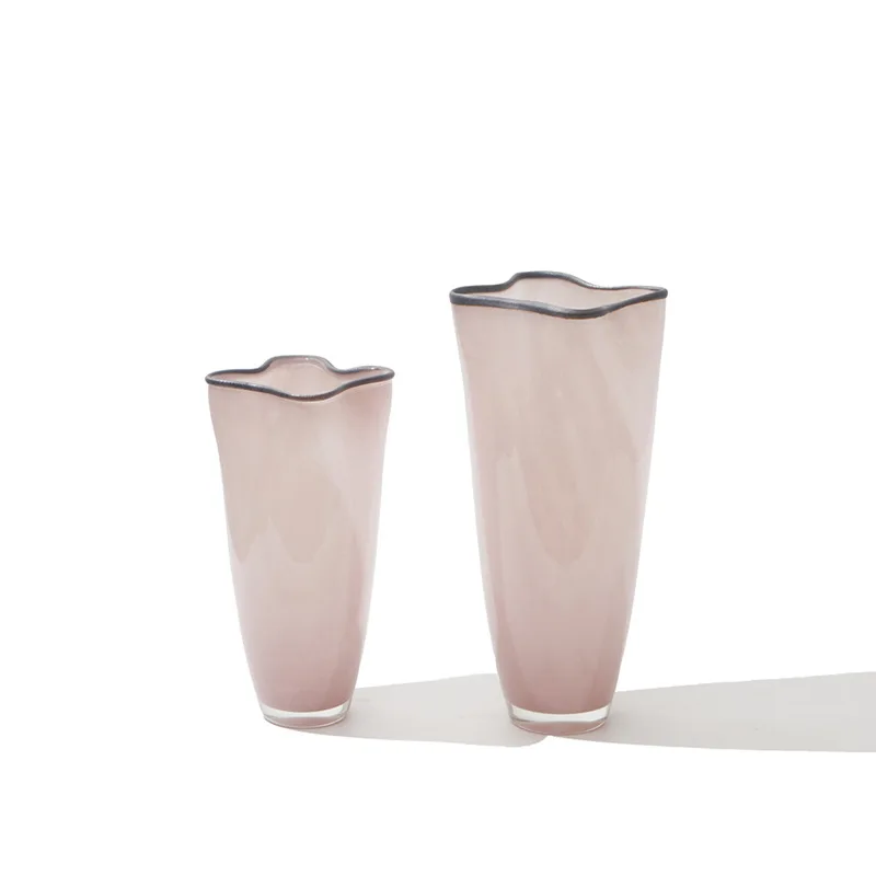 

Medieval pink four-leaf clover handmade glazed vase, living room desktop home flowers soft vase