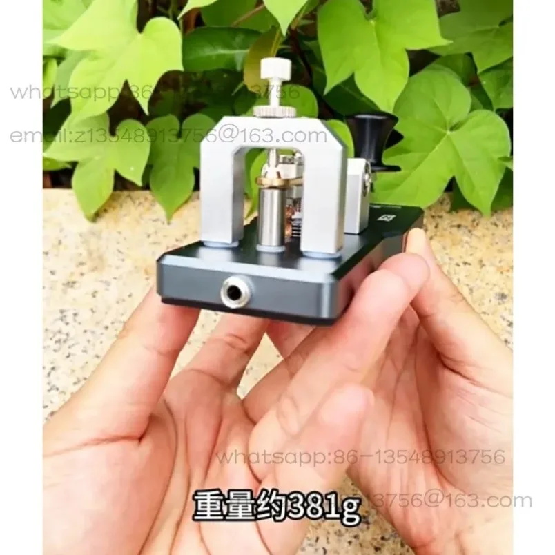 VK‑5 Manual CW Straight Key Morse Code Telegraph Key CNC Aluminum Base for Shortwave Radio Transceiver
